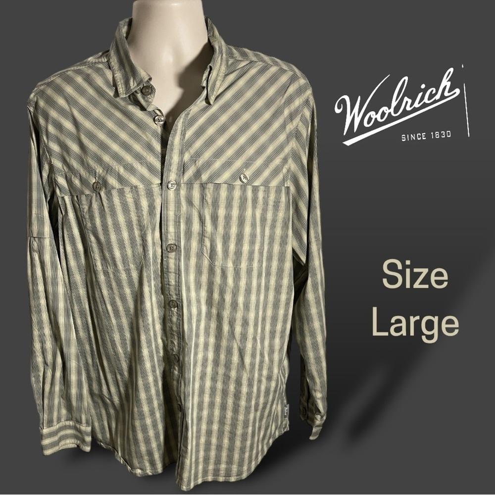 Woolrich Men's Casual Microfiber Button Down Plaid Top Size Large